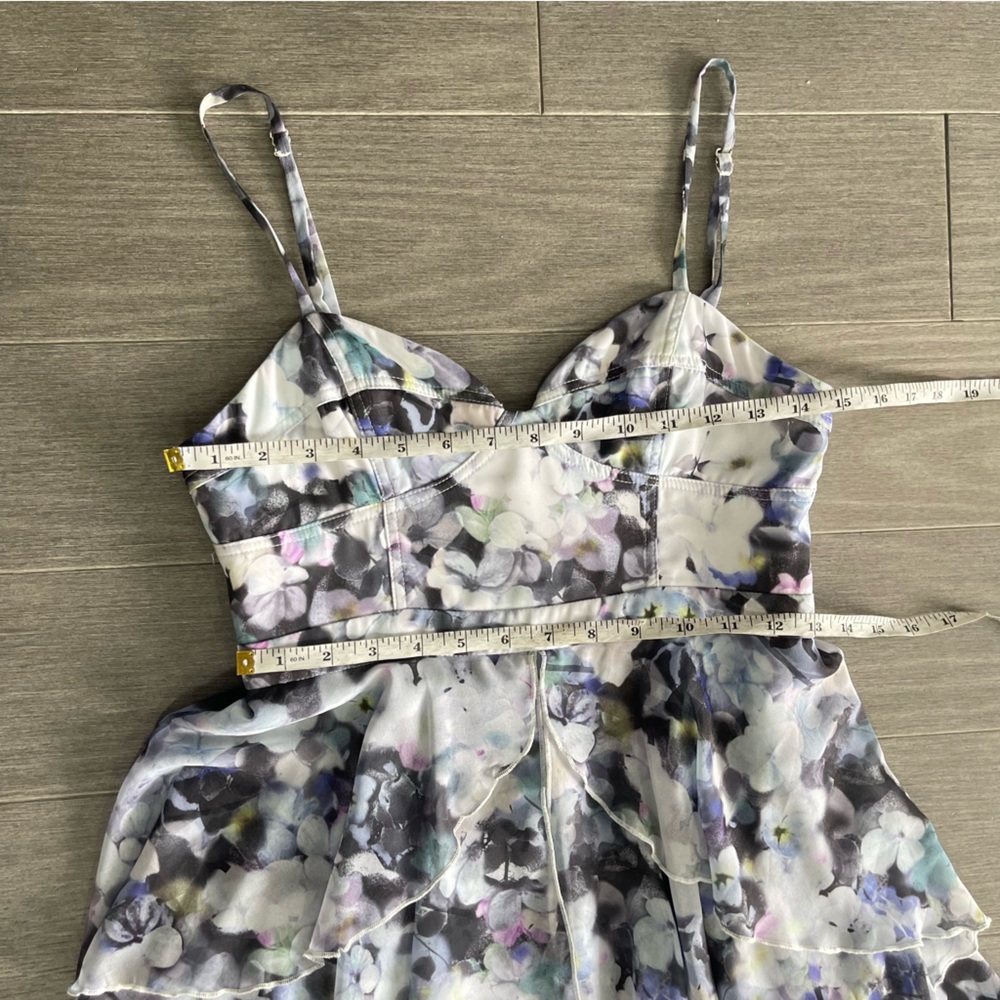 Fame and Partners The Catherine Tiered Floral Bustier Gown Evening Maxi Dress 4 - Picture 14 of 16